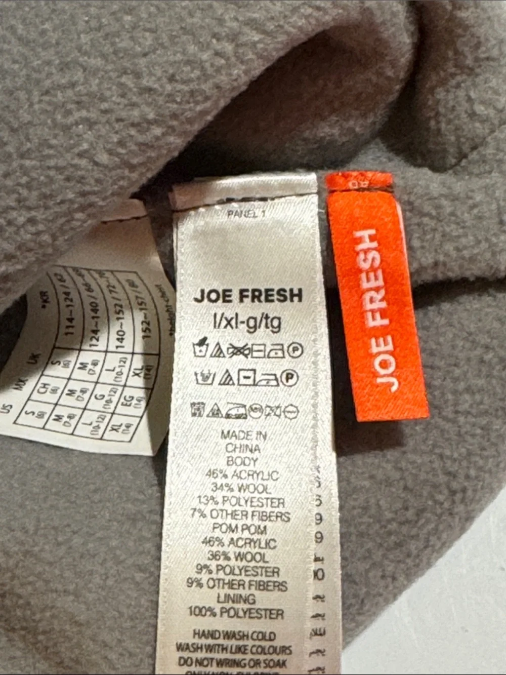 Joe Fresh Gray Knit Pom Pom Earflap Hat